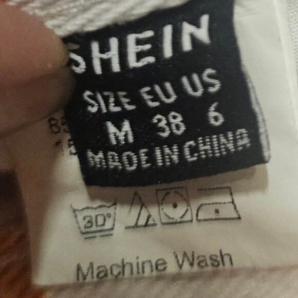 Shein Icon High Waisted Orange White Groovy Jeans Women's 6 US 3529 - Picture 4 of 8